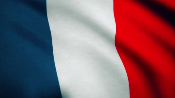 Frankreich Flagge - Looping, winken, eine schöne Finish Looping Flagge Animation von Frankreich. vollständig digitales Rendering mit dem offiziellen Flaggendesign, Vollrahmenkomposition. eine schöne Satin-Finish-Schleife — Stockvideo