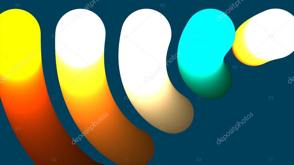 Abstract colorful circles background. 3d rendering animation backdrop. Seamless loop. Animation of colored balls with a loop