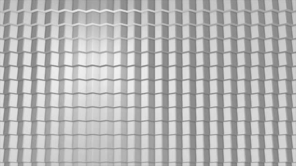 Surface géométrique polygonale blanche. Fond de mouvement abstrait de boucle sans couture généré par ordinateur 