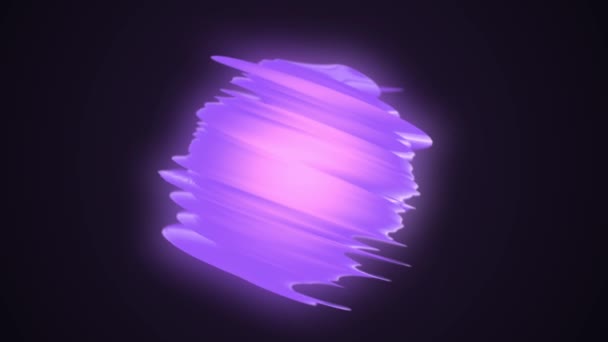 Abstract 3d animation of a slow motion of luminous energy sphere. Epicenter of explosion of a large ball. Pink sphere — Stock Video