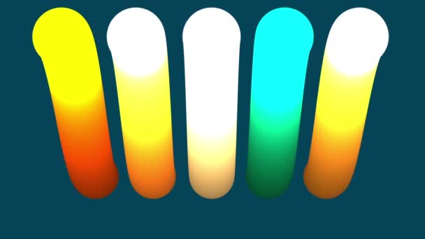 Fondos de movimiento CGI de alta definición ideales para la edición, telones de fondo led o radiodifusión con una animación colorida de círculos dinámicos sobre un fondo azul — Vídeo de stock
