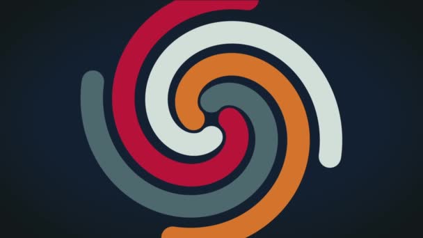Efecto espiral brillante abstracto senderos circulares de color, abstracto. Fondo azul. Espiral de color con líneas tejidas en forma de círculo — Vídeo de stock