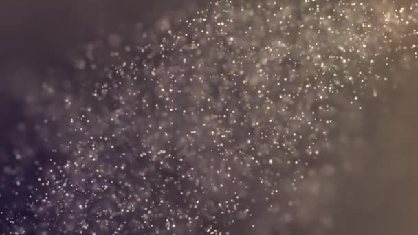 Αφηρημένα φόντο με το animation του πετάγματος τρεμόπαιγμα μόρια και φως δοκάρια. Μαγικό σκηνικό με ροή της σκόνης. Animation του αδιάλειπτη βρόχο — Αρχείο Βίντεο