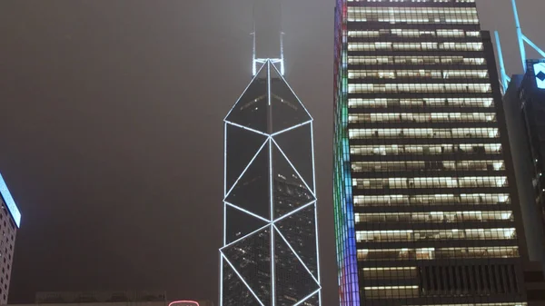 Гонконг міський пейзаж вночі. Фондовий. Школу очі вид з даху будівлі Highrise Гонконг. Гонконг місто високих кут зору — стокове фото
