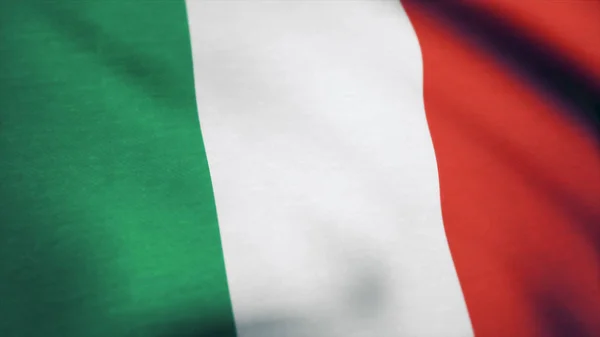 風になびかせて、イタリアの旗の生地。イタリアの背景の国旗 — ストック写真