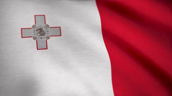 Primo piano della bandiera di Malta. Bandiera di Malta sfondo — Foto Stock