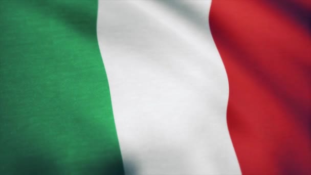 Tkaniny Italia, macha na wietrze flagi. Flaga Italia tła — Wideo stockowe