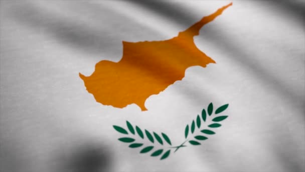 Drapeau de Chypre sur le tissu. Drapeau de Chypre fond — Video