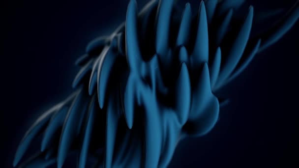 Dark matter in black fluid pulsing and moving closeup footage. Abstract Black Spiky Sphere Object Looping with Alpha Matte. Black flowing irregular substance — Stock Video