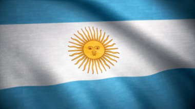 Arka plan olarak Arjantin bayrağı gerçekçi pamuk. Arjantinli bayrak rüzgarda sallayarak. Arjantin bayrağı flep esintiyle tüm çerçeve doldurma