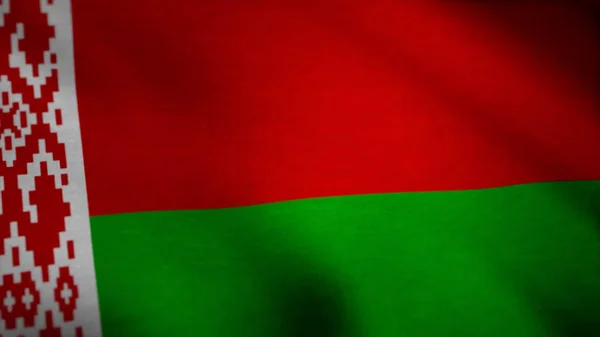Bandera de Belarús. Animación de bucle sin costuras. Bielorrusia bandera ondeando animación. Pantalla completa. Símbolo del país — Foto de Stock
