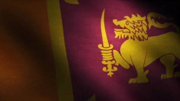 Geanimeerde vlag van sri lanka - naadloze loops. Sri Lanka vlag dicht omhoog realistische animaties naadloze loops — Stockfoto