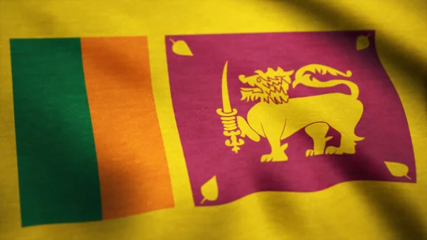 Geanimeerde vlag van sri lanka - naadloze loops. Sri Lanka vlag dicht omhoog realistische animaties naadloze loops — Stockfoto