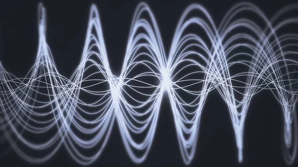 Bezszwowe tło animacji postaci Abstrakcja wave przepływające smugi. Tle grafiki i animacji ruchu. Wolno płynące cząstek czarno-białe tło animacji komputerowej zaprojektowana — Zdjęcie stockowe