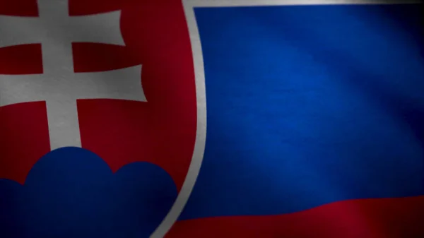 현실적인 아름 다운 슬로바키아 플래그입니다. 슬로바키아의 원활한 Loopable 플래그입니다. 슬로바키아 깃발을 흔들며 — 스톡 사진