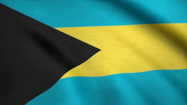 Bahamalar bayrağı rüzgarda sallayarak. Bahamalar bayrağı. Bahama grunge arka plan ulusal bayrak — Stok fotoğraf