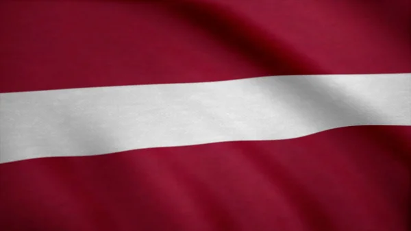 Latvia flag waving in the wind. Background with rough textile texture. Flag of Latvia, waving — Stock Photo, Image