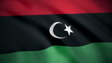 Libya sorunsuz Loopable bayrağı. Yeni Libya bayrağı animasyon döngü bir güzel saten bitirmek