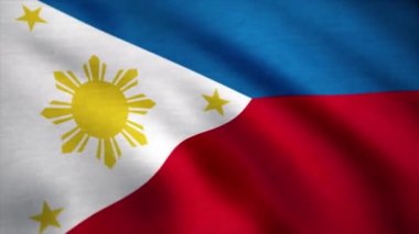 Rüzgarda çırpınan Türkiye, bayrağı. Kumaş dokulu, sorunsuz döngü Filipinler bayrağı
