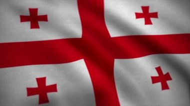 Georgia ulusal bayrak. Arka plan animasyon döngü sorunsuz. Gürcistan gerçekçi dalgalanan bayrak