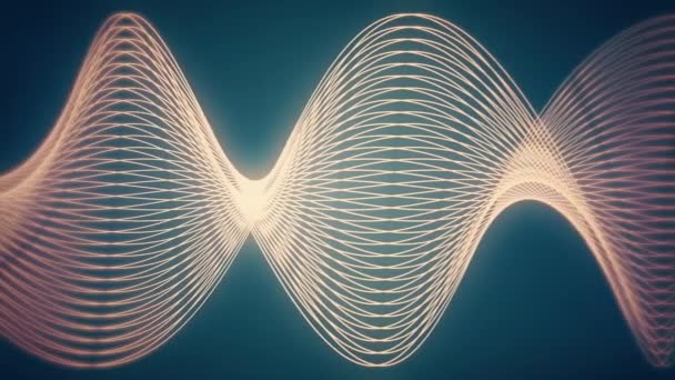 Fond abstrait avec animation de soie ou d'énergie ondulatoire en mouvement. Fond de belles vagues d'air doux au ralenti. Animation sans couture de forme ondulée avec des couleurs vibrantes — Video