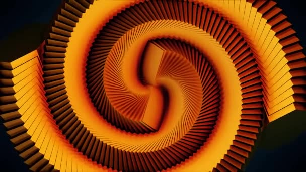 Spiraal psychedelische Swirl Tunnel achtergrond, langzaam bewegende swirl psychedelische achtergrond met licht die stralen worden. Gespiegelde Tunnel. Complexe morphing tunnel lus met symmetrische patronen — Stockvideo