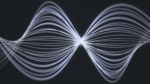 Animação de fundo sem costura de forma de onda abstrata. estrias fluindo. Movimento gráfico e animação de fundo. Fluxo lento partícula preta e branca fundo abstrato Animação projetada por computador — Vídeo de Stock