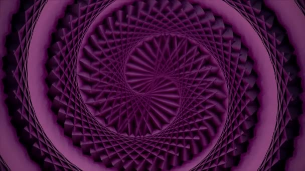 Abstract CGI motion graphics and looped animated background with white cubes in spiral arrange tunnel. Colorful hypnotic spiral rotates on the glowing black background. Seamless loop — Stock Video