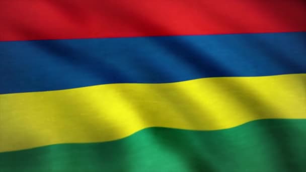 Varrat nélküli Loopable zászló, Mauritius. Mauritius zászlaja. Varrat nélküli hurok animációs háttér — Stock videók
