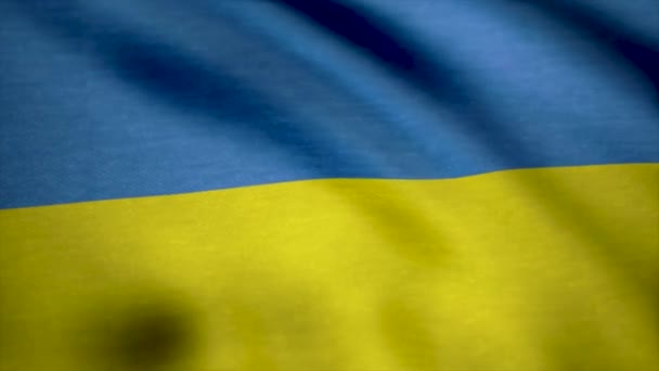 Integetett zászló Ukrajna. Háttér Ukrajna zászlaja — Stock videók