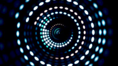 Parlayan dairesel 3d UI öğesi. Sorunsuz bir döngüde dönüştürme ışıklı geometrik daire ve küre şekiller. Dairesel kızdırma animasyon