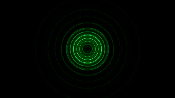 Animation vidéo futuriste avec un objet à bandes de particules et des lumières en mouvement. Animation lumineuse circulaire 