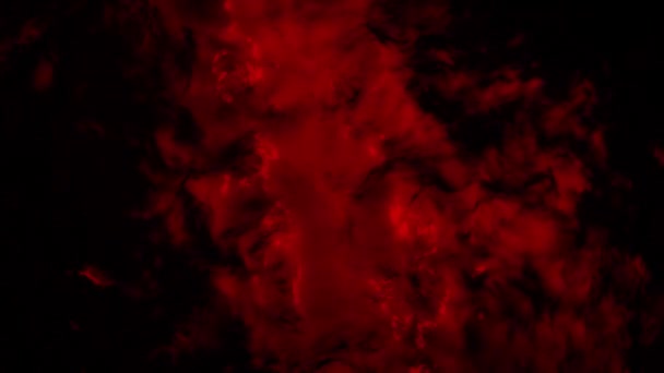 Surface liquide noire et rouge avec de petites vagues, boucle sans couture. Animation. Vue du dessus de la surface abstraite d'huile sombre avec des ondulations . — Video