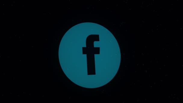 Facebook logo animation sprayed on dots. Animation. A motion graphic video animation illustrating the Facebook social media website logo app icon. Use only editorial — 비디오