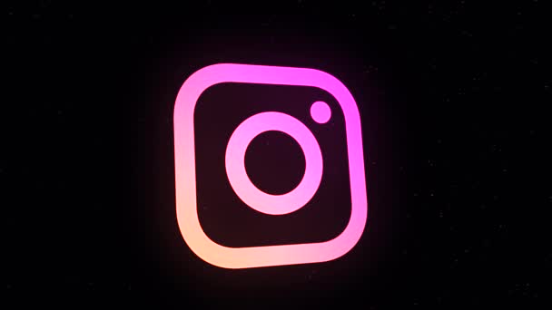 Instagram logo animation sprayed on dots. Animation. A motion graphic video  animation illustrating the Instagram social media website logo app icon.  Use only editorial — Stock Video © MediaWhalestock #319334992