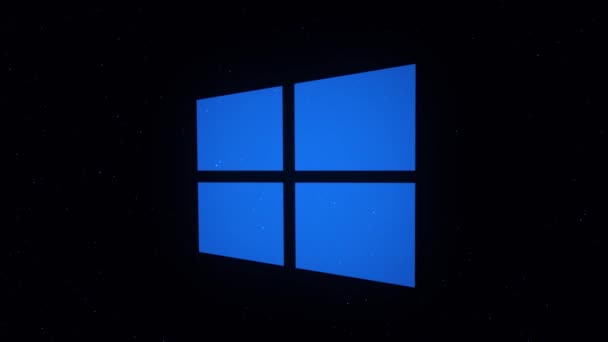 Animação logotipo do Windows pulverizado em pontos. Animação. Uma animação de vídeo gráfica em movimento ilustrando o ícone do aplicativo de logotipo do Windows. Use apenas editorial — Vídeo de Stock