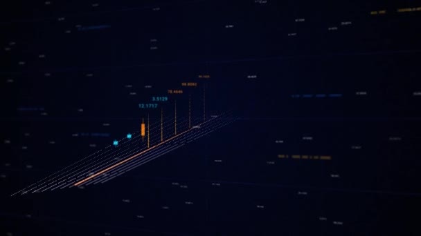 Prezzo delle azioni candeliere grafico. Animazione. Grafico del mercato azionario e visualizzazione del prezzo grafico a barre. Diagramma finanziario con grafico a candeliere. Analisi delle scorte — Video Stock