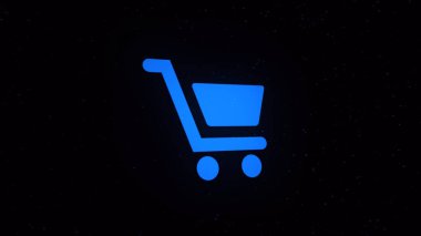 Animasyon alışveriş arabası ikonu. Animasyon. İnternet alışverişi için alışveriş arabası simgesi