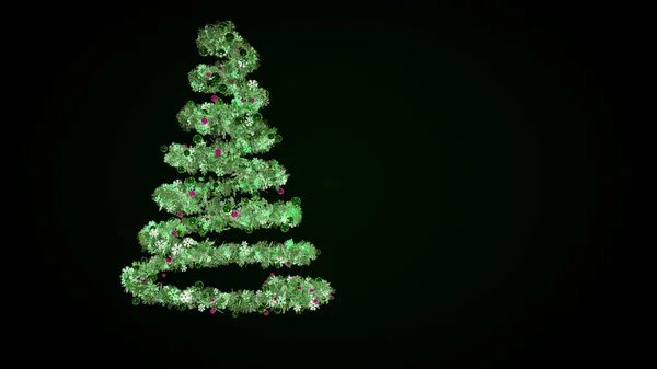 Christmas background. Blue. Animation. With space for your text. Graphic Christmas tree animation