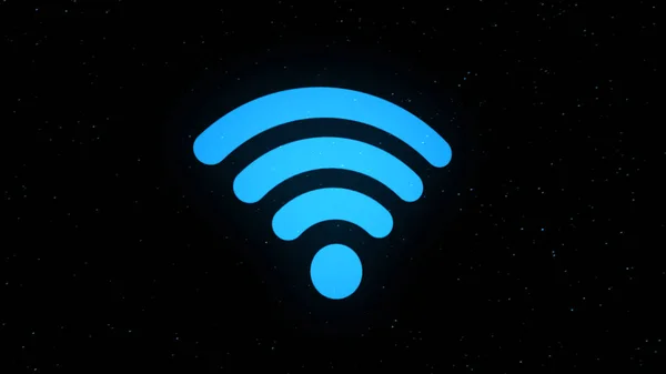 WiFi icon animation. Animation. Wi Fi icon that crumbles into rotating dots