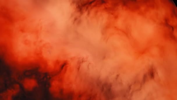 Animation de fumée colorée sur fond noir. Animation. La fumée est riche, couleur vive dans l'espace — Video