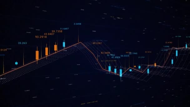 Modello infografico del cruscotto con design moderno delle statistiche annuali. Animazione. Dati importanti e grafica digitale, concetto di finanza . — Video Stock