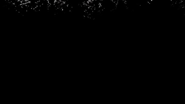 O tema do filme do ringue. partículas espirais brancas formando um círculo sobre fundo preto. Animação. Anel preto abstrato formado por círculos brancos caindo . — Vídeo de Stock