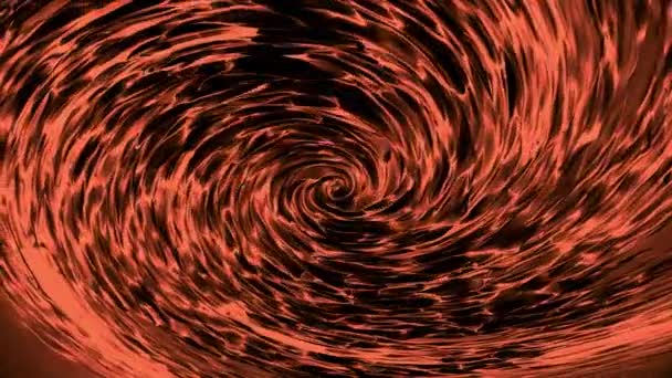 Vortice astratto di sostanza liquida di colore arancione, anello senza cuciture. Animazione. texture increspata che scorre in cerchio verso il punto centrale . — Video Stock