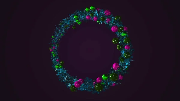 Noel spiral ağacının animasyonu. Animasyon. Oyuncaklarla Noel ağacı — Stok fotoğraf