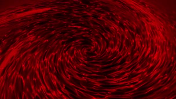 Vortice astratto di sostanza liquida di colore rosso, anello senza cuciture. Animazione. texture increspata che scorre in cerchio verso il punto centrale . — Video Stock