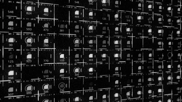 Κοντινό πλάνο του τσιπ CPU σε μαύρο κύκλωμα, τεχνολογικό υπόβαθρο. Κινούμενα σχέδια. Πίνακας κυκλωμάτων υπολογιστών και εξοπλισμός μικροηλεκτρονικής της συσκευής, μονόχρωμος. — Φωτογραφία Αρχείου