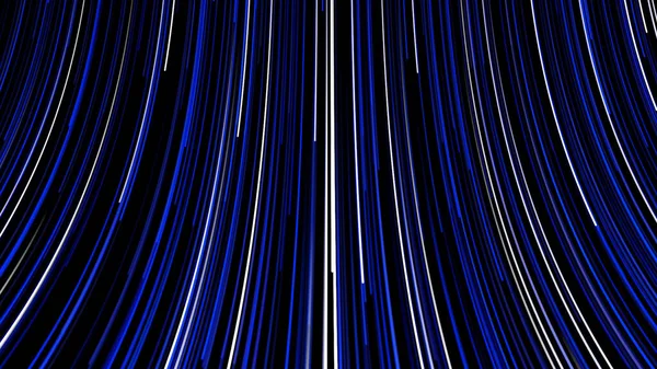 Fondo abstracto de líneas multicolores en movimiento rápido sobre fondo negro. Animación. Fondo mareado con inmersión en corriente rápida de líneas de neón sobre fondo negro —  Fotos de Stock