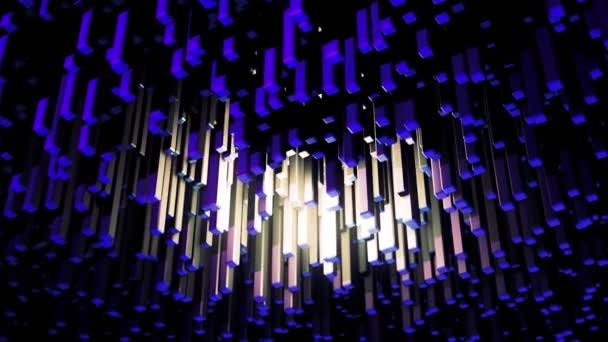 Dech beroucí optická iluze s moderním počítačem generované 3D obdélníkové bloky. Animace. Dolní pohled na objemové geometrické údaje. — Stock video