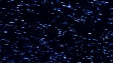 3D animasyon, çok çekirdekli işleme ve siyah arkaplan üzerindeki veri noktalarını gösteriyor, kusursuz döngü. Animasyon. Çizgiler ve kareler ile soyut siber uzay.